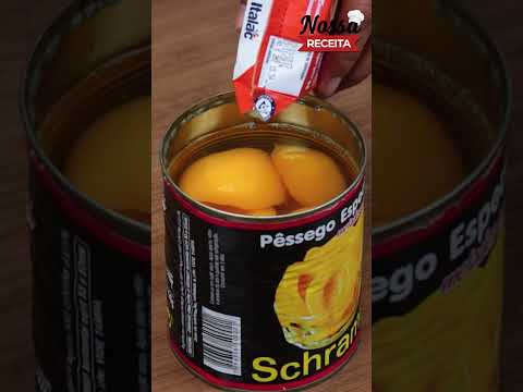 Coloque leite condensado em uma lata de pêssegos e surpreendi a todos!