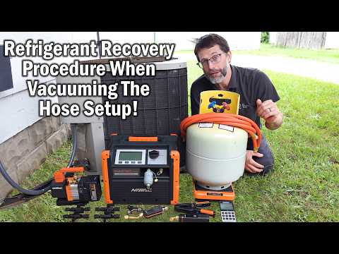 Refrigerant Recovery Procedure! Including Vacuuming the Hose Setup and Recovery Tank Weight!