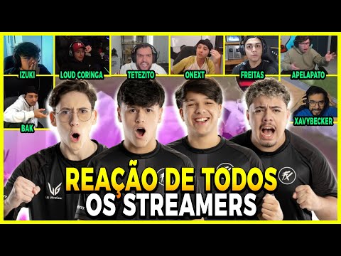 REAÇÃO DE TODOS OS STREAMERS COM BOOYAH DO FLUXO ATUAL CAMPEÃO MUNDIAL NA FINAL DA FFWS