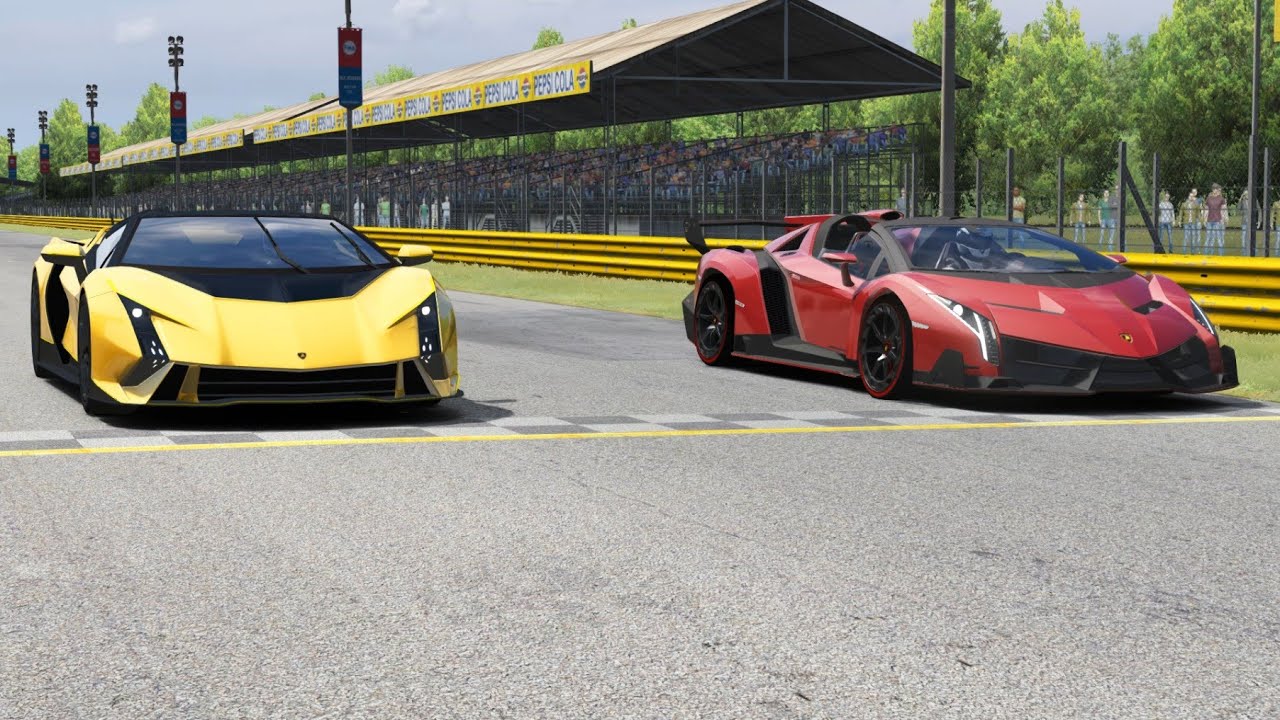 Lamborghini Autentica 2023 vs Lamborghini Veneno Roadster 2014 at Monza Full Course