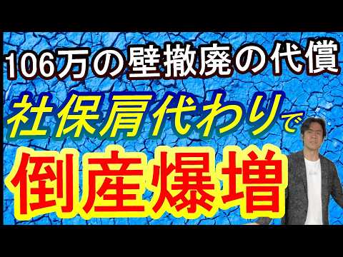 【速報】年収106万円の壁・崩壊の代償！パートの社会保険料を勤務先の企業がまさかの肩代わり!?複数会社勤務の抜け道も封鎖!?結局人手不足解消に繋がらず倒産爆増へ・・・