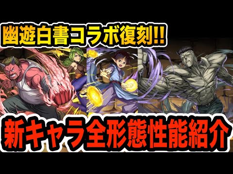 石５個ガチャでこの性能？幽遊白書コラボ新キャラ全紹介！【パズドラ】