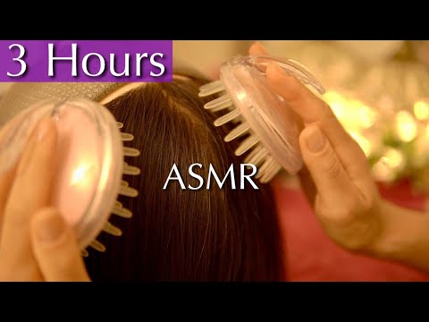 ASMR Autumn Night Pampering🌙 🍂 3 Hours of Relaxing ASMR Head Massage & Hair Brushing | No Talking