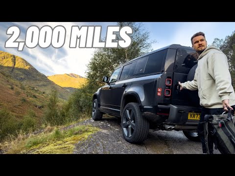 Exploring Scottish Highlands in Land Rover Defender 110 V8