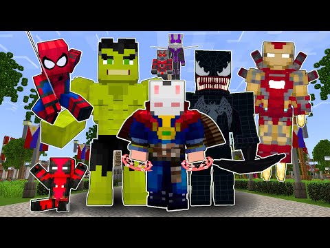 Best of MARVEL SUPERHEROES Mob Battle in Minecraft!