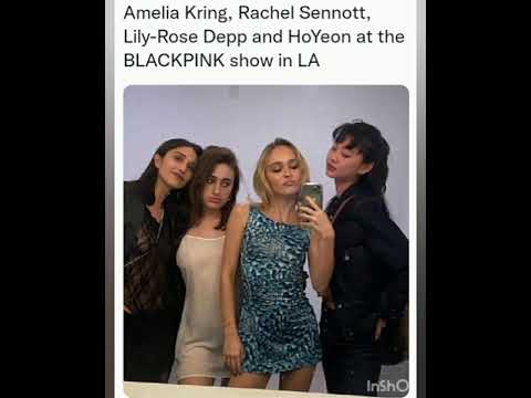 Amelia Kring, Rachel Sennott, Lily-Rose Depp and HoYeon at the BLACKPINK show in LA