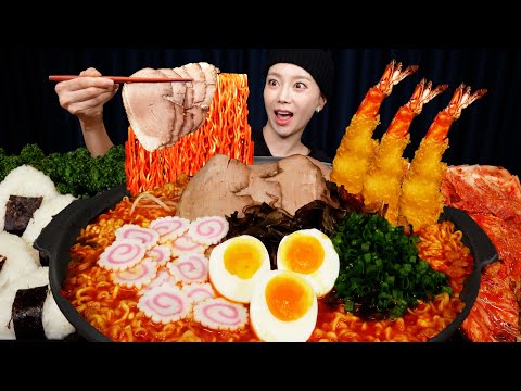 신라면 골드에 라멘 토핑 잔뜩 올려서 먹방 🔥 Spicy Shin-Ramyun Gold !? Ramen Style Korean Noodles Mukbang ASMR Ssoyoung