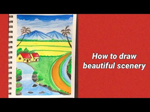 How to draw a beautiful nature scenery || step by step || art video || drawing tutorial ☀️