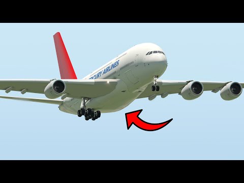 A380 Emergency Landing With Broken Landing Gears