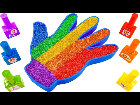 Satisfying Video | How To Make Rainbow Hand Bathtub From Glitter Slime And Nail Polish Cutting ASMR