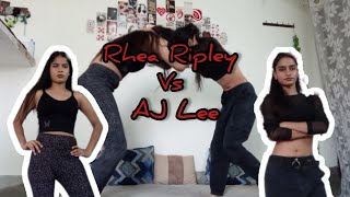 Rhea Ripley vs AJ Lee #wrestletwins #youtube #prowrestling #wrestlingmatch 