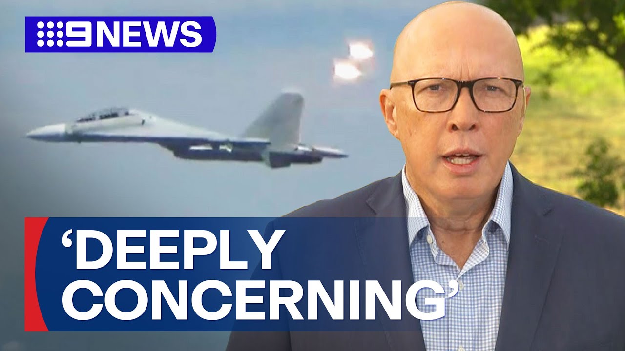 Chinese military jet fires flares near RAAF plane | 9 News Australia