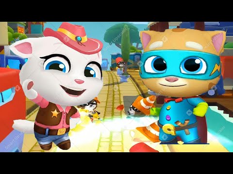 Talking Tom Gold Run VS Hero Dash - Hero Ginger, Gold Angela - Gameplay, Android - LILU