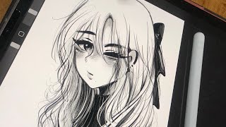 speedpaint - cute simple aesthetic girl drawing
