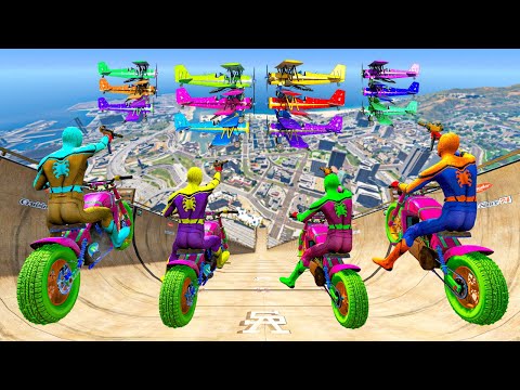 Rainbow Spiderman vs Longest Ramp in GTA 5 - Jumping from Highest in GTA 5 #1