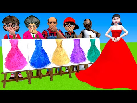 Scary Teacher 3D vs Squid Game Choose Beautiful Princess Dress vs Dressing Room 5 Times Challenger