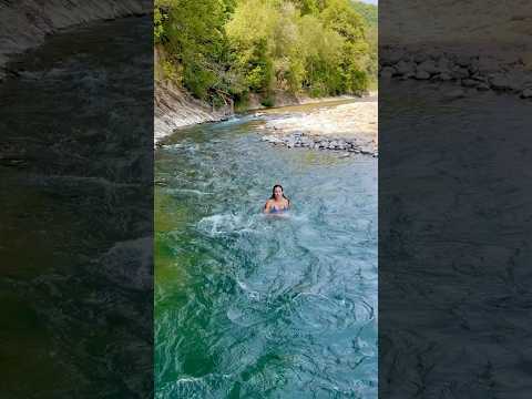 Mountain river ⛰️🌊 #shorts #nature #swimming #divng