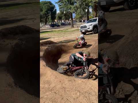 Railing ruts hard and laughing harder with my bro 😂 #mtbfails #mtblife #kidsbike #brothers