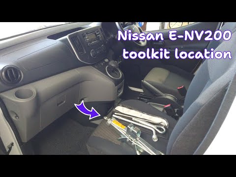 Location of the tool kit in a Nissan E-NV200 electric van (plus all other NV200 models)