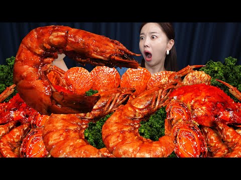 새우가 무려 40cm !?🦐초대왕 킹타이거 새우 해물찜 먹방 ! Giant Prawn King Tiger Shrimp Seafood Boil Mukbang ASMR Ssoyoung