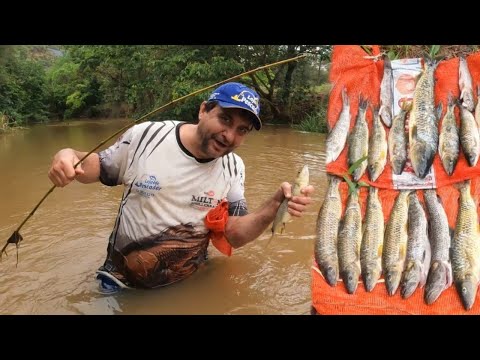 ACAMPAMENTO DE PESCA COM TEMPORAL e muito peixe na armadilha