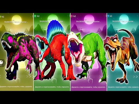 Jurassicworld Tyranasaurus Indominus T-rex🦖 Tiles Hop Edm Rush😂😂