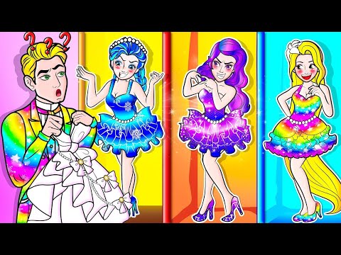 [🐾paper diy🐾] Rich vs Poor Elsa and Rapunzel Disney Princess Dress Up Contest - Rapunzel Family