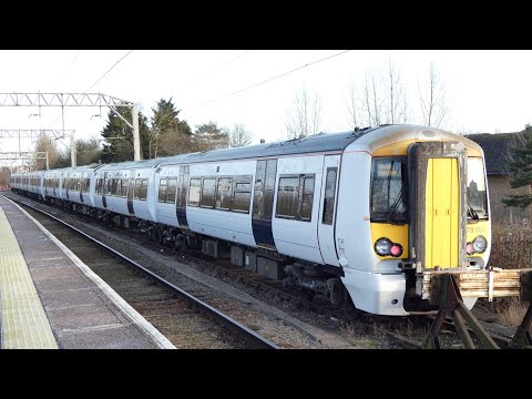 Greater Anglia’s 379009 and 379004 depart Colchester working 5A12 20/1/22