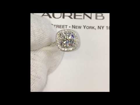 Moissanite Cushion Halo Cathedral Band Design