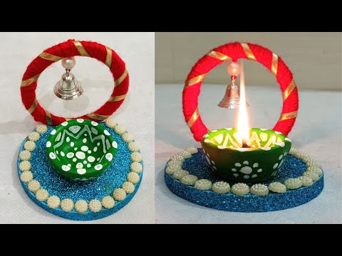 Diya Stand Making With Old Bangle | Diwali Decoration Ideas | Diya Decoration for Competition