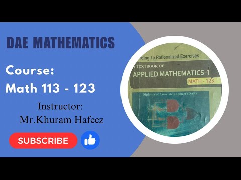 Applied Mathematics MATH-123 Complex Number Exercise # 8.1