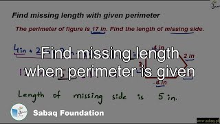 Find missing length when perimeter is given