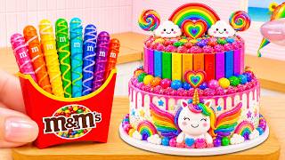 Adorable Rainbow Unicorn Cake with M&M Snack 💗 Miniature Rainbow Chocolate Cake Recipe 🌈 Cake Corner