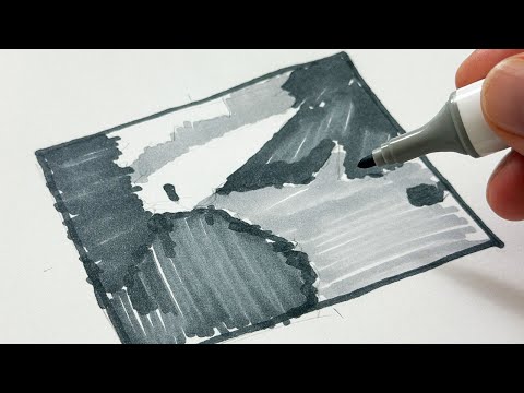 How I plan my landscape paintings with gray markers (Part 2)