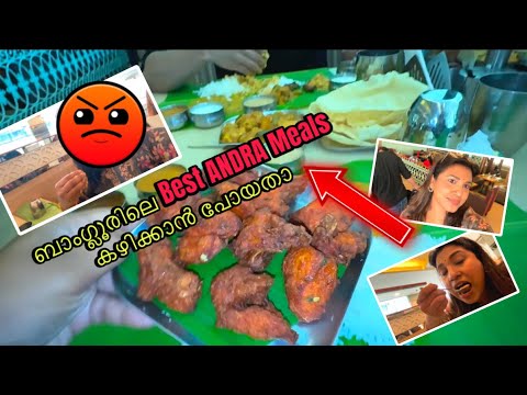 Bangalore best ആന്ധ്രാ മീൽസ് കഴിക്കാൻ പോയതാ guyz 😬  Trying Andra Meals - Bangalore food vlog