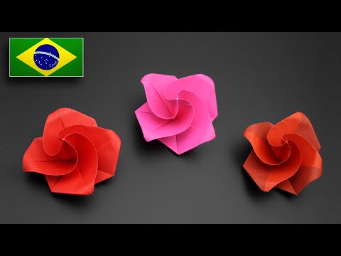 Origami de Rosa Muito Fácil - Tutorial PT-BR