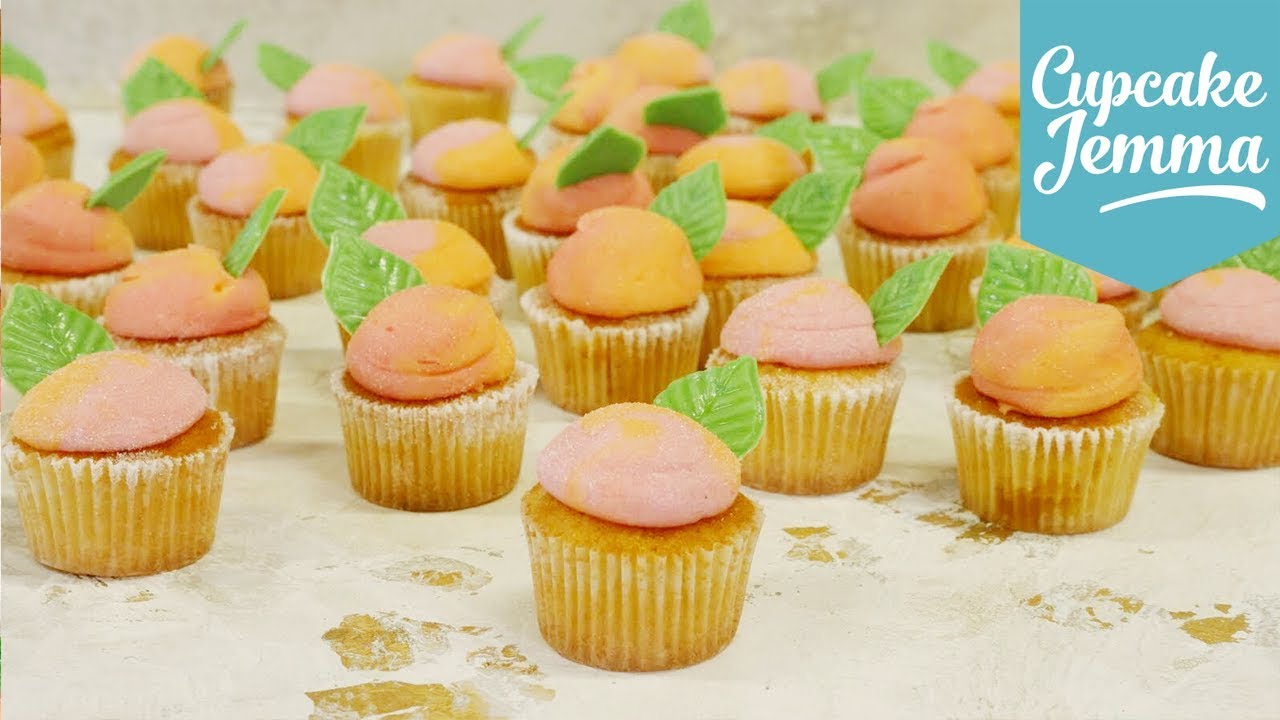 How to Make MINI CUPCAKES - Peaches & Cream Cupcake Jemma