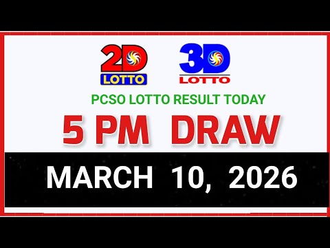 5pm Lotto Result Today March 10, 2026 PCSO 2D 3D