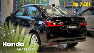 New Updated Honda Amaze 2025 ✨ in Crystal Black colour | VX CVT @ Rs 9.15L (New GST 2.0 Pricing)