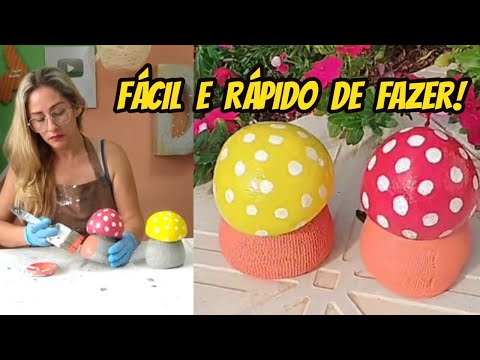 APRENDA A FAZER LINDOS COGUMELOS PARA O JARDIM