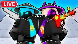 🔴IM IN ENGLAND!!!🔴LIVE 1v1ing VIEWERS for CHARM in Roblox Rivals🔴