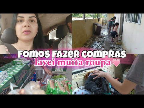 LAVEI O QUINTAL| DIA DE COMPRAS DO MÊS🛒| LAVEI MUITA ROUPA| Cuidados com o lar🏡