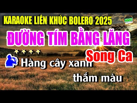 Karaoke Song Ca Liên Khúc Đường Tím Bằng Lăng Nhạc Sống BOLERO Cực Kỳ Dễ Hát – Nhạc Sống Minh Công