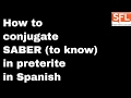 Understanding the Preterite Tense of Saber