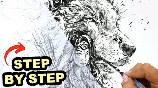 Sketch to Final Illustration in INK (SUPER Satisyfing)