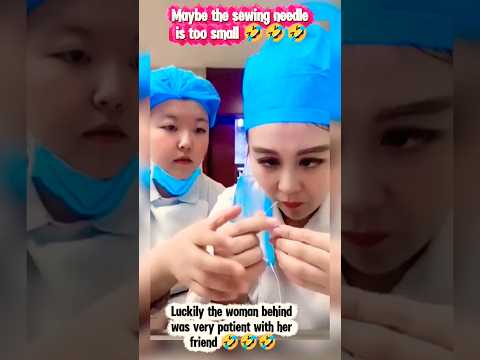 Maybe the sewing needle is too small #funny #comedy #shorts