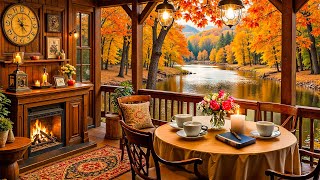 Relaxing Jazz Instrumental Music 🍂 Cozy Autumn Porch Ambience with Smooth Piano Jazz Music to Study