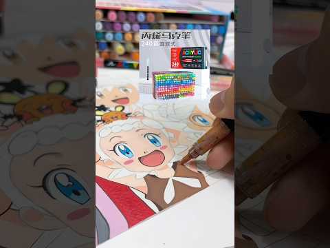 Khi đổ nghèo khỉ mua màu #vanphongpham #painting #acrylicmarker #review
