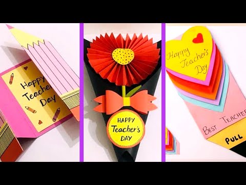 3 Easy & Cute Teachers Day Card Ideas | Paper Craft | DIY Paper Craft | | DIY Teachers Day Cards