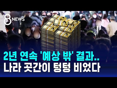 2년 연속 '예상 밖' 결과…나라 곳간이 텅텅 비었다 / SBS 8뉴스